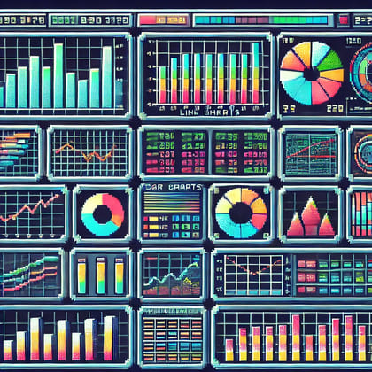 compilation de différents tableaux de bord (courbes, diagrammes)