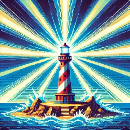 phare digital pixel art