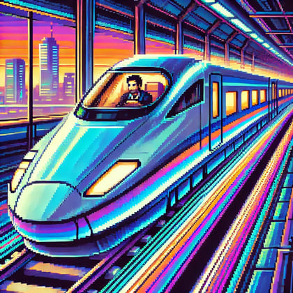 train à grande vitesse en pixel art